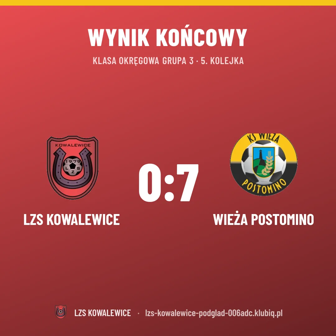 LZS Kowalewice 0:7 WIEŻA POSTOMINO