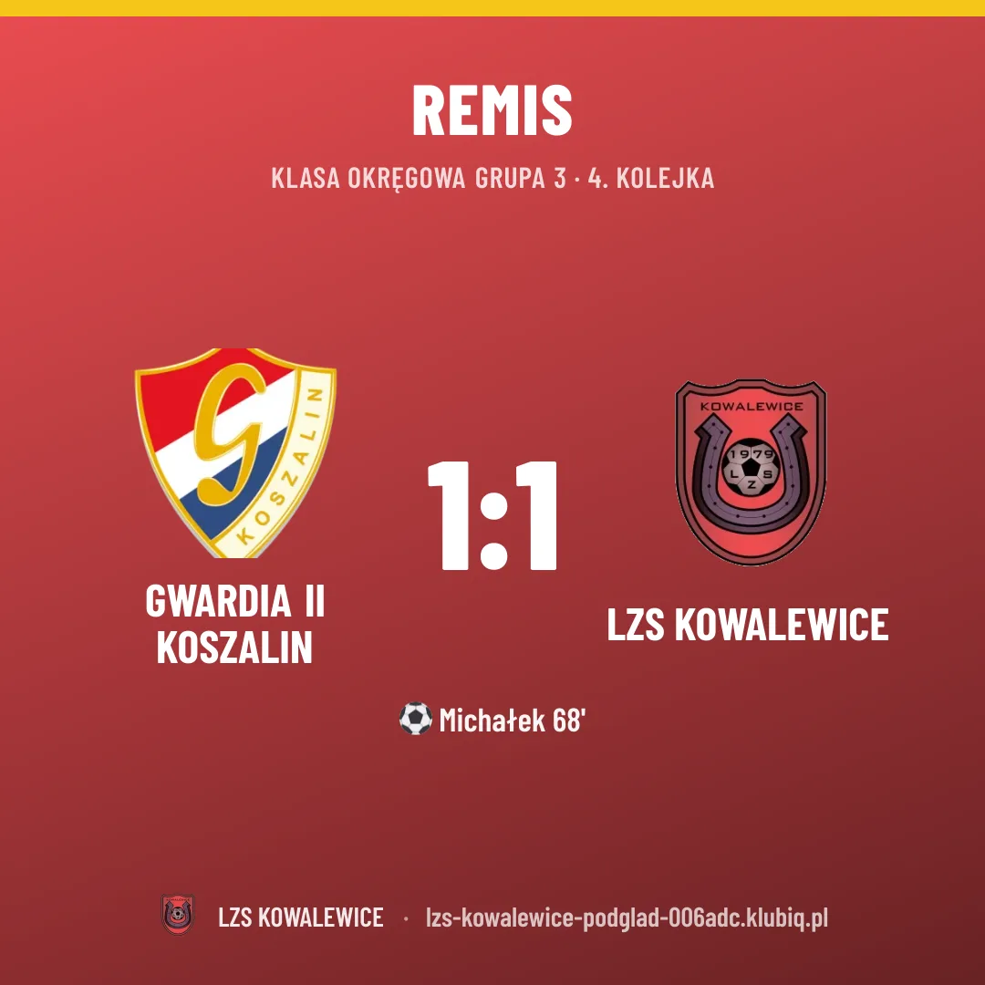 Gwardia II Koszalin 1:1 LZS Kowalewice