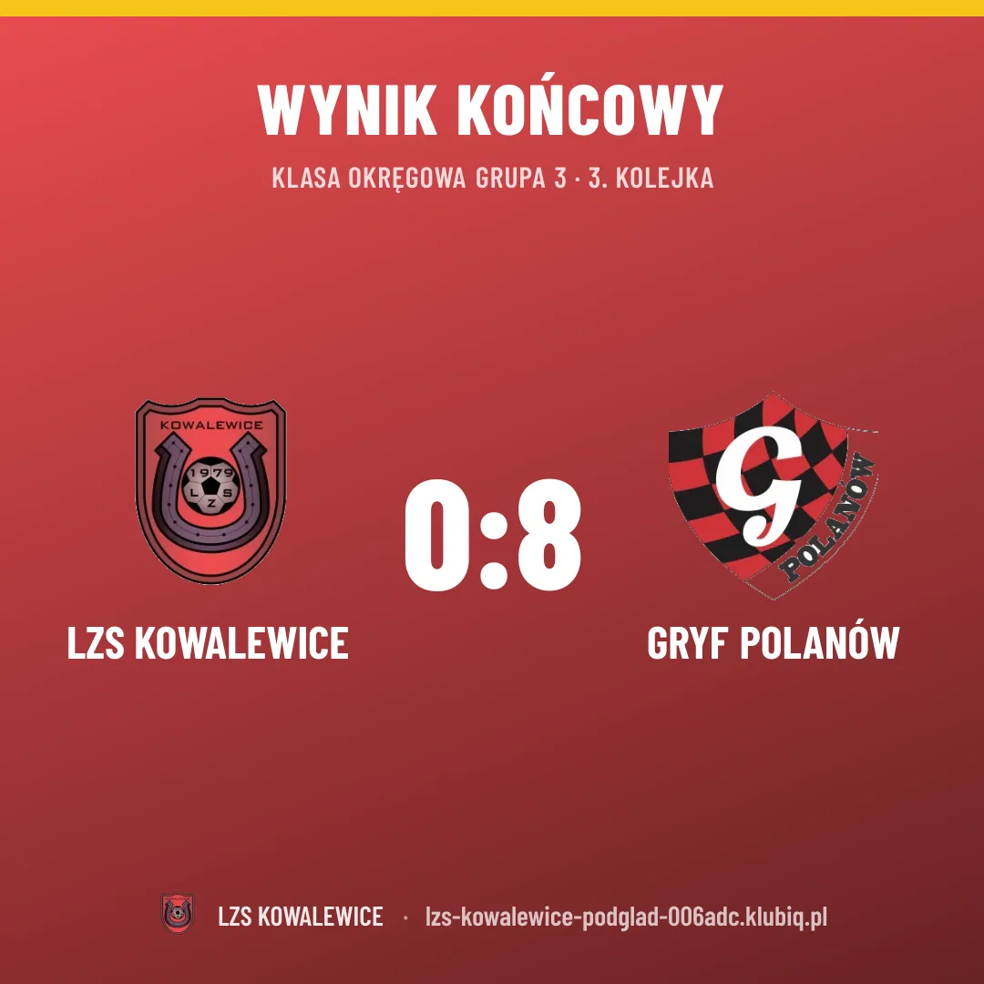 LZS Kowalewice 0:8 Gryf Polanów